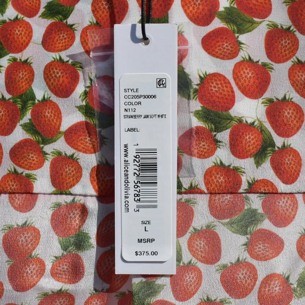 Alice + Olivia | Willa Placket Top (Strawberry Jam Soft White) - Picture 13 of 15